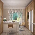 3D-visualisering av kjøkkenet i en klassisk stil