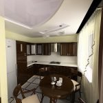Küche in Chruschtschow kombiniert mit dem Wohnzimmer