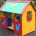 Multi-colored plywood house