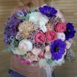 Bouquet of carnations and gypsophila