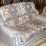Gray upholstery on the sofa