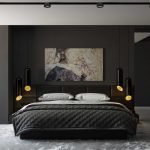 Dark wallpaper in the bedroom