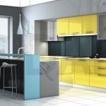 Gelbe Küchenfassade
