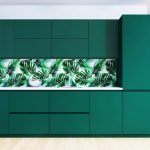 Emerald kitchen in the interior