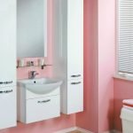 Pink walls in the toilet