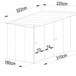 Desenho do gabinete com medições