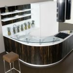 Bar counter with glass top