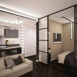 Obývací pokoj-ložnice v moderním stylu