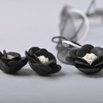 Cold porcelain flower earrings