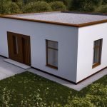 Flat roof frame house