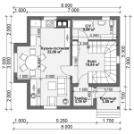 Der Grundriss des quadratischen Hauses
