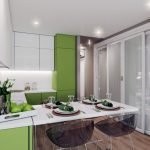 Interior dapur dalam warna pistachio