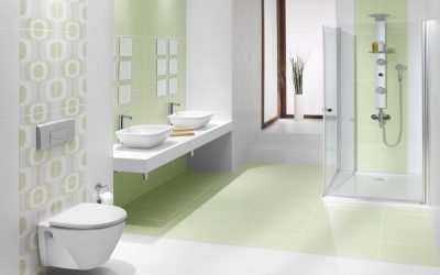Lay-out van tegels in de badkamer: voorbeelden en schema's