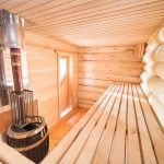 Camas de canto na sauna a vapor