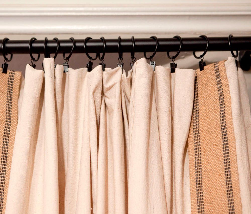 Curtains on decorative clothespins
