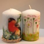 Candle with a bird