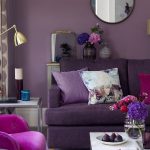 Sofa og lænestol i lilla