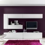 Purple walls in the living room