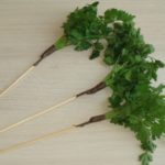 We also attach parsley on skewers and add to the bouquet