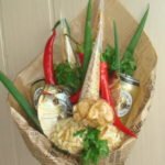Bouquet with fish and beer