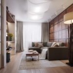 Wood-based wall panels in the living room