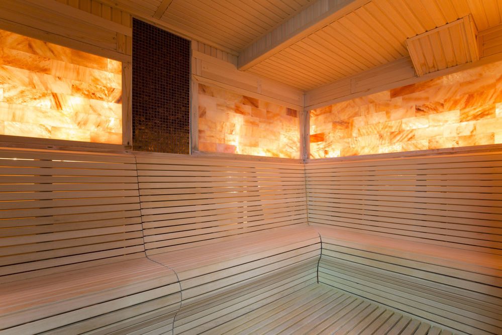 Blocs de verre dans le sauna